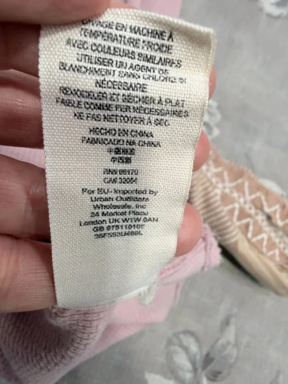 Free People We The Free Blush Pink Thermal Top Embroidered Mixed Media Cuffs XS